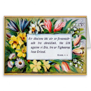 Antique floral Gaelic bible verses Greeting Cards