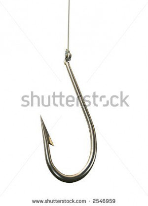 Fishing Hook Logos 3d rendered fishing hook over white background ...