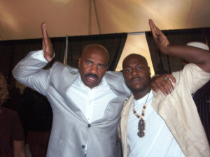 Steve Harvey And Fraternity Brother Representing Omega picture