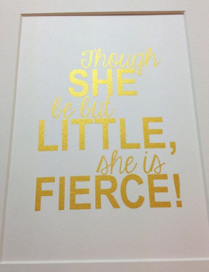Baby girl nursery gold quote print 