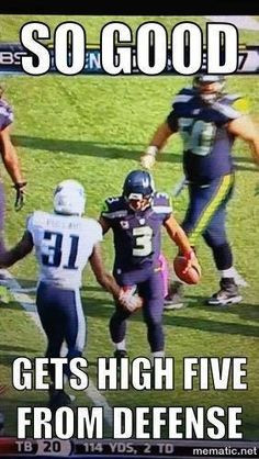 Russell Wilson: So Good, Gets High Five From Defense. Now there's a ...