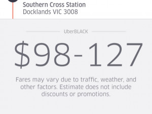 In an email sent to registered Uber users, the fixed-price rates were ...