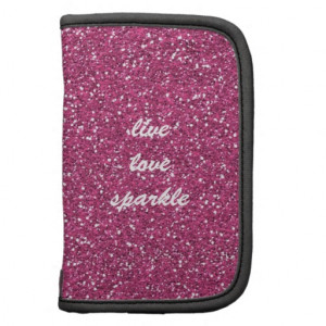 Pink Glitter with Live Love Sparkle Quote Organizers