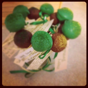 Cake Pops, with quotes for my Husbands Birthday