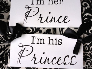 her Prince & I'm his Princess with Thank You on the back. Wedding ...