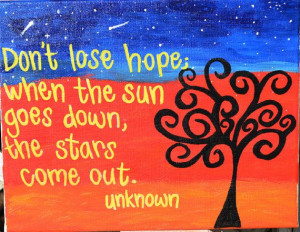 Don't Lose Hope Quote on 11x14 Canvas
