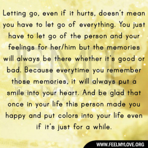 Quotes About Letting Go Of Someone Who Hurt You Letting go even if it ...