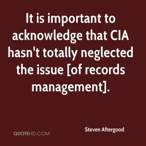 It is important to acknowledge that CIA hasn't totally neglected the ...