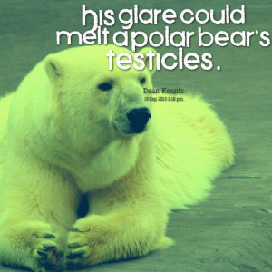 Quotes Picture: his glare could melt a polar bear's beeeeeeps