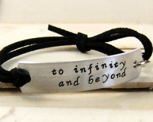 To Infinity and Beyond, Hand Stampe d Quote Bracelet, Leather Cuff ...