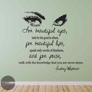 For-Beautiful-Eyes-Audrey-Hepburn-Wall-Quote-Decals-Home-Decor-Vinyl ...