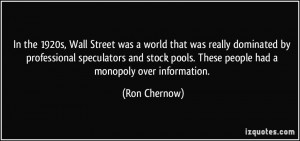 In the 1920s, Wall Street was a world that was really dominated by ...
