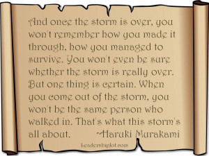 Haruki Murakami Quote on Surviving a Personal Storm