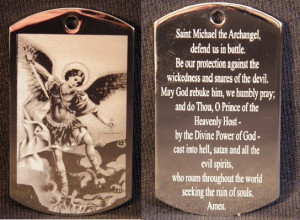 ST. MICHAEL The Archangel Prayer Engraved Pendant Necklace ...