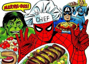 Mighty Marvel Superhero Cookbook from 1977. Superfood for Superheroes.