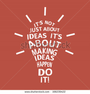 Light bulb with a motivation quote. Vector - stock vector