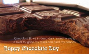 Chocolate flows in deep dark, sweet waves,