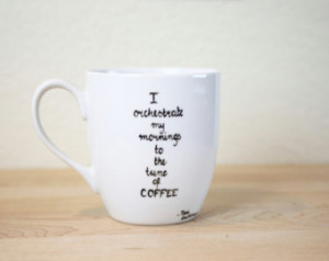 Quote Mug Hand Painted cup Ceramic Coffee mug personalized Mug Minimal ...