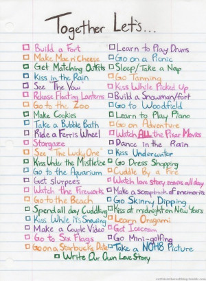 couple, list, love, quote, summer bucket list, together