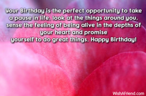 Your Birthday is the perfect opportunity to take a pause in life, look ...