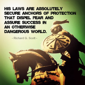 ... horse and quote about protection we get from keeping covenants