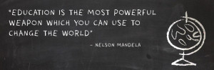 Nelson Mandela Quote Image on Blackboard