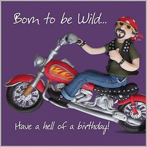 Mens Boys Fun Birthday Card, Harley Davidson Style Motorbike Born to ...