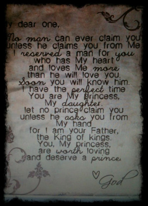 man can ever claim you unless he claims you from Me. I reserved a man ...