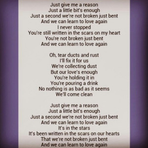 We're not broken just bent....when he plays or sings this song for me ...