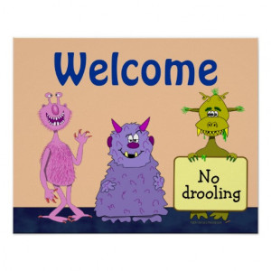 Funny Cute Monsters Welcome Back to School Kids Print