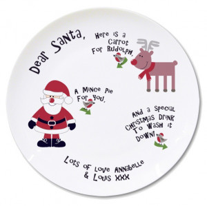 ... Gifts :: Personalised Christmas Decor :: Dear Santa Mince Pie Plate