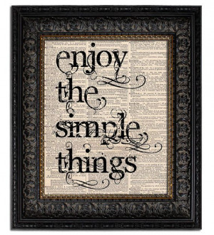 ENJOY the SIMPLE THINGS art print book page art by Vintagraphy, $10.00
