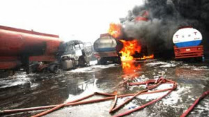 Three fuel tankers are on fire the near National Theatre in Iganmu ...