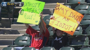 Image: Hilarious Father/Son Combo Fan Signs at White Sox-Tigers Game