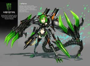 futuristic quotes mecha weapons short hair green hair gia artist anime ...