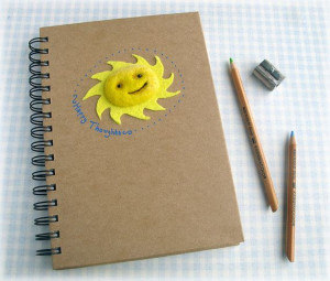 Happy Sunshine Notebook Needle Felted Sun Happy by Mythillogical, £14 ...