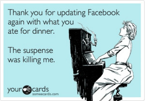 Funny eCards and Funny Pics: Funny Facebook eCard about Dinner