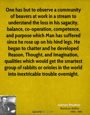 One has but to observe a community of beavers at work in a stream to ...