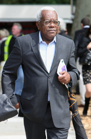 Trevor McDonald Newscaster Trevor Mcdonald tours the stands during the
