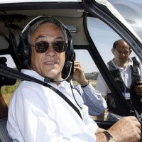 Sebastian Pinera In Helicopter