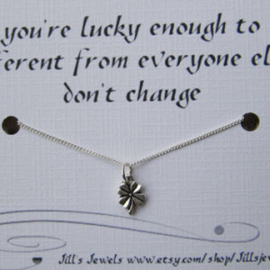 Best Friend Lucky Tiny Four Leaf Clover Charm Necklace and Friendship ...