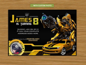 Transformers' Bumblebee Personalized Invitation