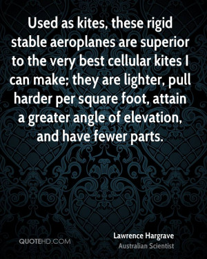 Used as kites, these rigid stable aeroplanes are superior to the very ...