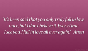 It’s been said that you only truly fall in love once, but I don’t ...