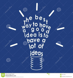 Stock Photo: Light bulb with a quote. Vector