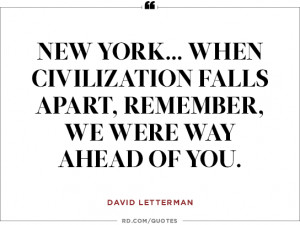 David Letterman on spring in New York...