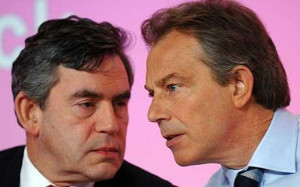 Gordon Brown and Tony Blair; Tony Blair sticks boot into 'disastrous ...