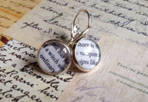 Witch / A Vampire Book Quote Earrings - Inspired by the All Souls ...