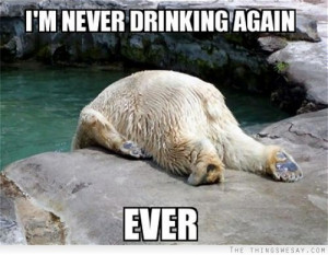 never drinking again ever