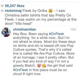 Nicki Minaj Calls Out Christina Milian Over Use of 